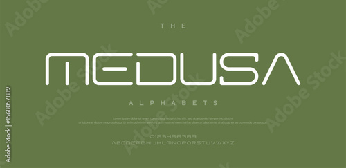 Medusa Modern abstract alphabet fonts. Typography sport, simple, technology, fashion, digital, future creative logo font. vector illustration