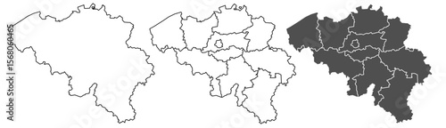 Belgium map – vector illustration of provinces and political boundaries