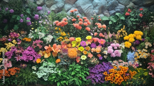 Wallpaper Mural Colorful Flower Wall in a Botanical Garden Display Torontodigital.ca