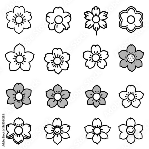 桜のシンプルアイコンセット｜Simple Sakura Icon Set