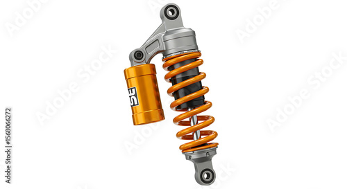 A high-performance aftermarket motorcycle monoshock absorber, presented as a detailed studio product shot
