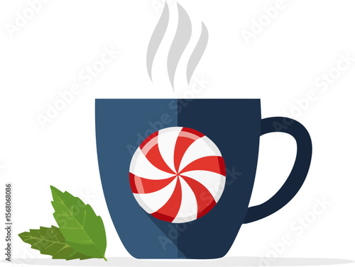 Peppermint Coffee Isolated on a Transparent Background