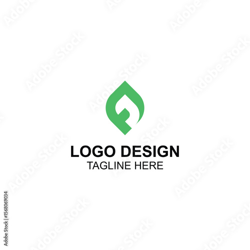 letter f logo design for herbal product or business with creative illustration