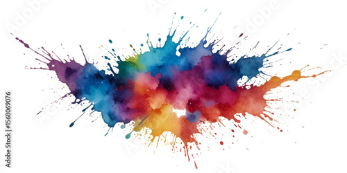 Vector abstract colorful rainbow holi paint and colorful cloud smoke powder explosion isolated on transparent wide panorama background.	