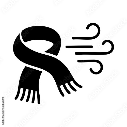 Cozy scarf and wind icon representing chilly autumn weather and warm layered clothing