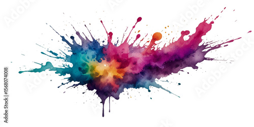 Vector abstract colorful rainbow holi paint and colorful cloud smoke powder explosion isolated on transparent wide panorama background.	