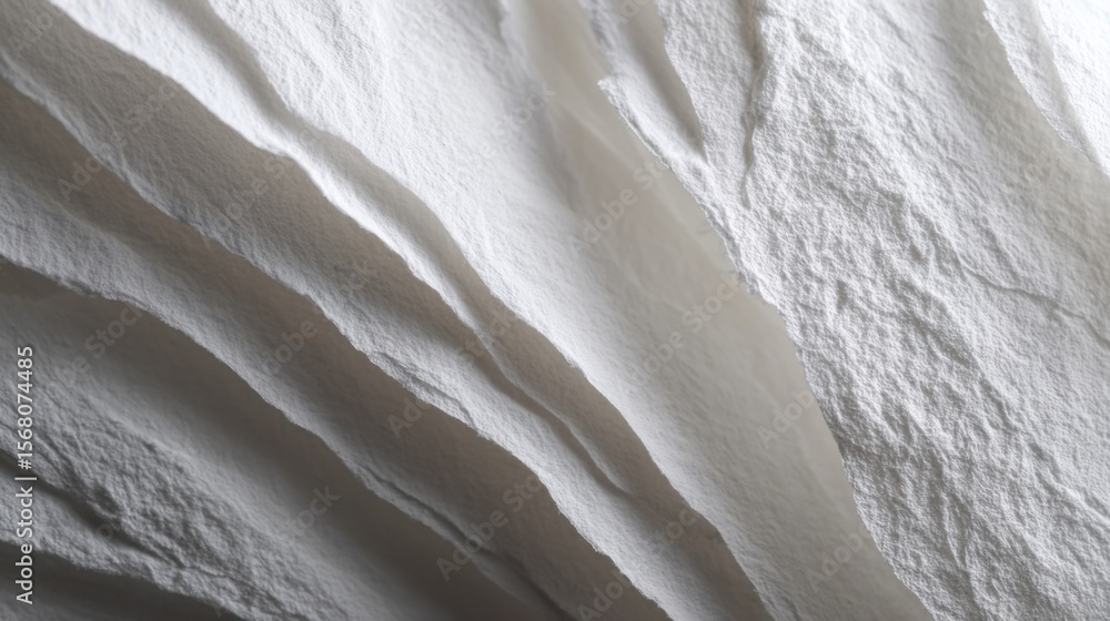 Obraz premium Textured white paper layers studio photography minimalist close-up abstract art