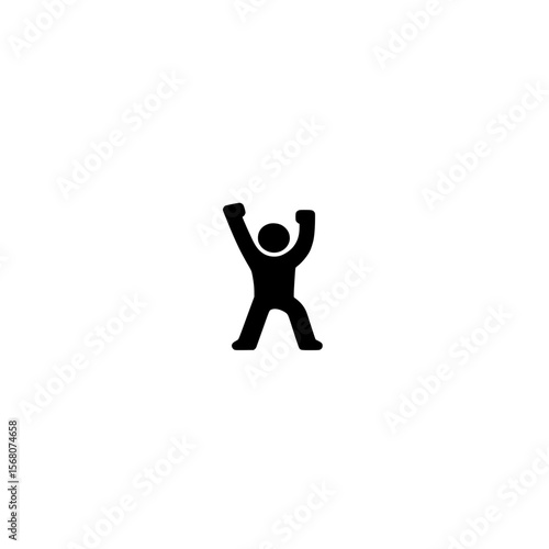 Vector icon of person raising both hands symbolizing celebration victory and joyful expression
