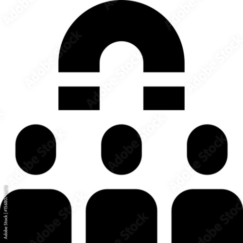 Attracting and Engaging Potential Customers with a Magnet Symbol and Silhouette Figures