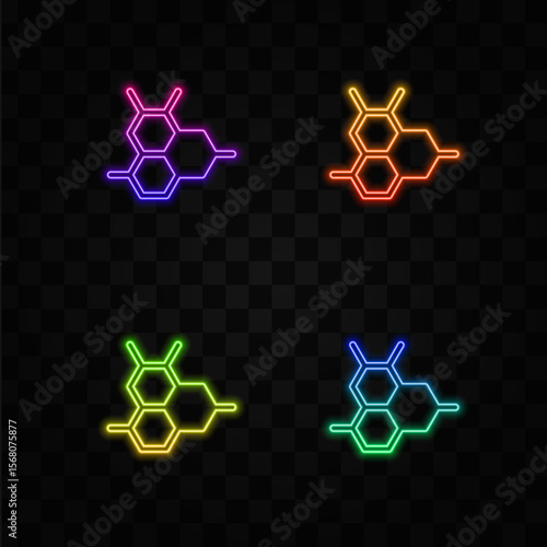 chemistry Formula structure icon. line chemical molecule icon. neon style.