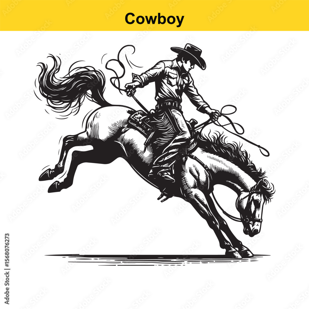 Obraz premium Modern vector cowboy.