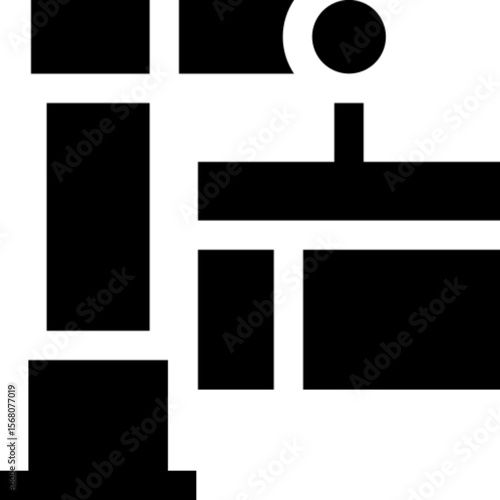 Outline icon of a website layout with tools, representing web development, page creation, and design customization. Ideal for coding platforms, web design services, UI UX projects, and content managem