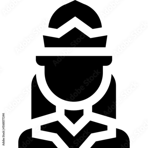 Outline icon of a cheerful elf wearing a festive hat, symbolizing Christmas helpers, fantasy creatures, and holiday traditions. Ideal for greeting cards, children’s stories, seasonal designs, and Chri