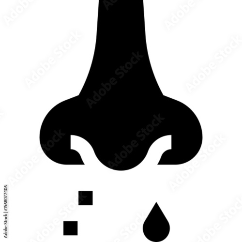 Outline icon of a person with a runny nose, representing symptoms of cold, flu, or allergies. Ideal for medical content, healthcare apps, pharmaceutical guides, and health awareness campaigns.


