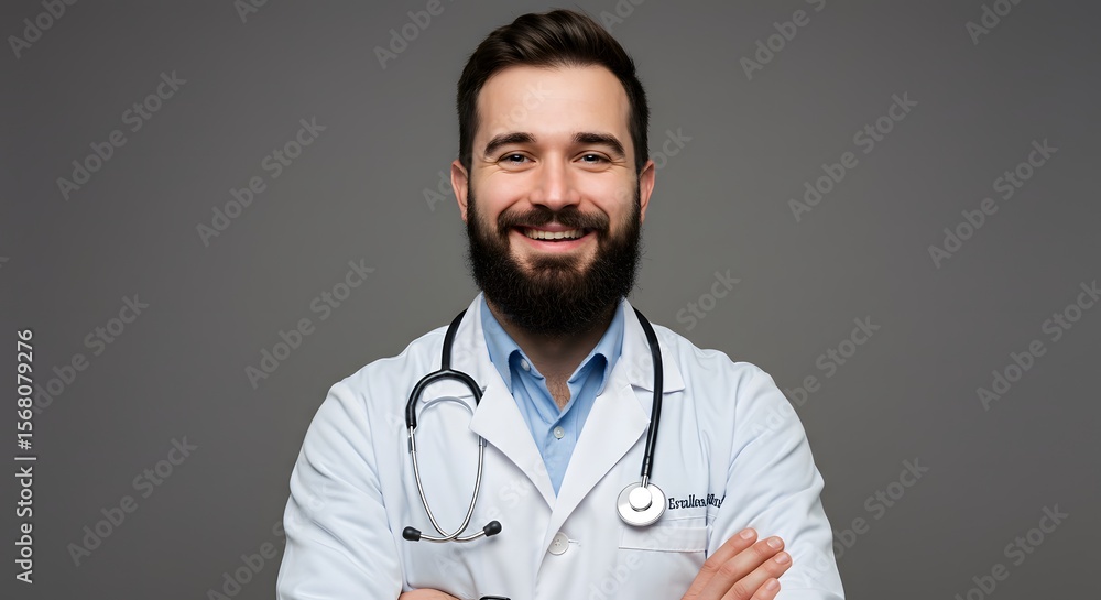 Smiling Male Doctor with Stethoscope, Professional Healthcare Portrait Smiling Male Doctor with Stethoscope, Professional Healthcare Portrait