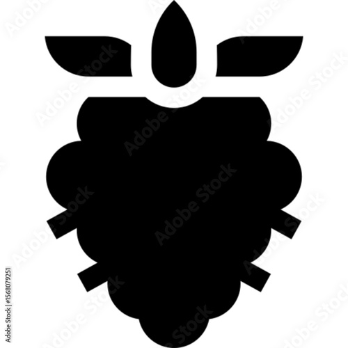 Flat vector icon of a salmonberry, a vibrant fruit commonly found in the Pacific Northwest. Represents organic food, healthy eating, foraging, or wild berries. Suitable for food blogs, grocery brandin