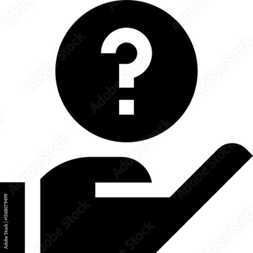 Flat vector icon of a question mark, symbolizing inquiry, curiosity, and the need for information. Commonly used in help sections, FAQ pages, educational content, troubleshooting guides, and communica