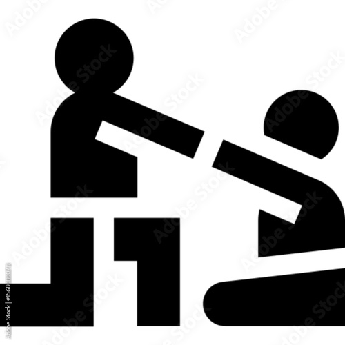 Vector icon representing humanitarian help, often symbolizing aid, support, donation, and relief efforts. Perfect for nonprofit organizations, charity campaigns, disaster response, healthcare, and soc