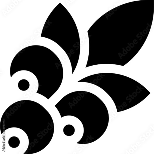 Minimalist line icon of cowberry (lingonberry), a small red berry known for its tart flavor and health benefits. Symbolizes wild fruit, superfood, and natural ingredients. Perfect for food apps, healt