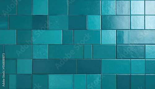 Teal wall tiles