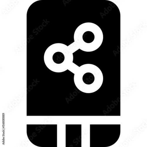 Minimal vector icon of a share symbol, representing digital communication, content sharing, and social media interaction. Ideal for UI UX, apps, websites, messaging platforms, and collaborative tools.