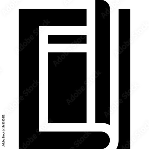 A clean and minimal vector icon of a magazine, illustrated in line art style. Ideal for publishing platforms, media apps, editorial design, reading-related content, book and magazine UI elements, and 