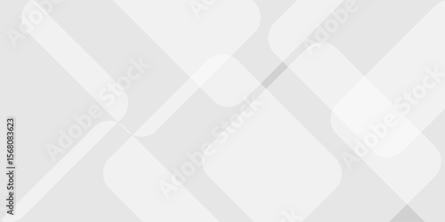 Minimalist abstract white background with soft geometric shapes and transparent layered elements.