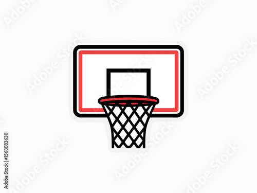 Basketball Hoop Illustration  A Clean Design Featuring Net and Backboard