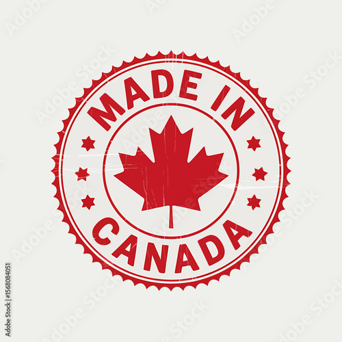 Circular Emblem Graphic Design Made in Canada Stamp