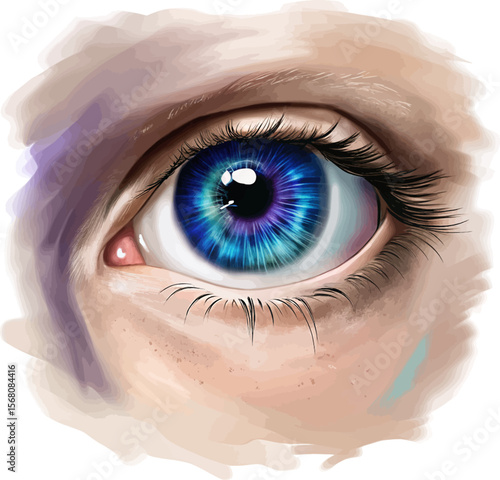 High-resolution image of a human eye, emphasizing depth and individuality — ideal for personal care or mindfulness