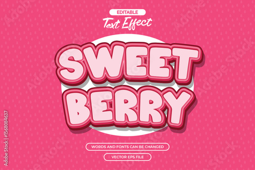 Sweet berry editable text effect with cartoon text style