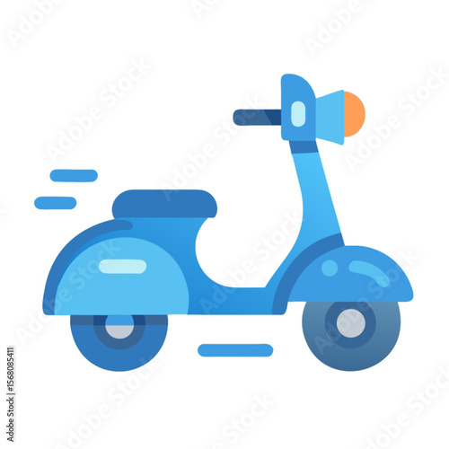 Blue car icon vector illustration for children's transport and fun design