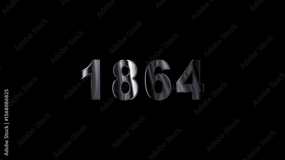 1864 years , 1864 title metal text , 1864 welcome, technology text , many old years are going to light over taxes celebrations ,metal animation text on transparent black. 1864 years , 1864 title metal text , 1864 welcome, technology text , many old years are going to light over taxes celebrations ,metal animation text on transparent black.