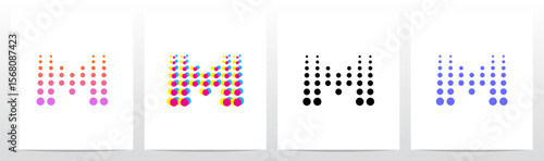 Dots Big To Small Going Up Letter Initial Logo Design M