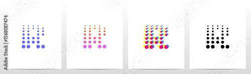 Dots Big To Small Going Up Letter Initial Logo Design R