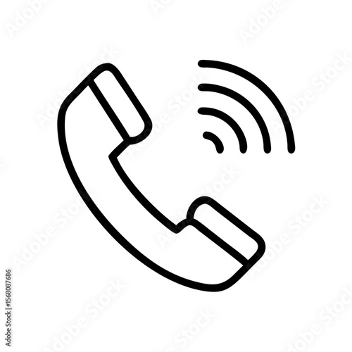 Vector illustration of a phone icon signaling an incoming call, communication technology and digital design, minimal style