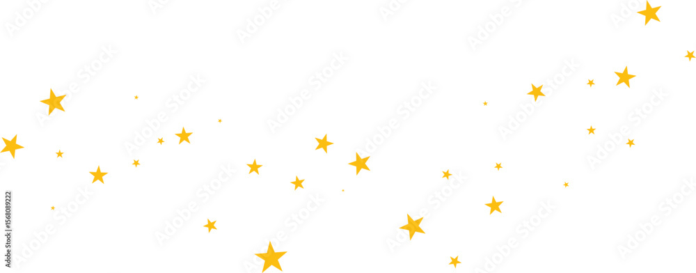 Obraz premium Minimalist star sprinkle design featuring small golden stars on a transparent background. Simple and elegant for holiday cards, invitations, and festive backdrops.