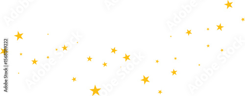 Minimalist star sprinkle design featuring small golden stars on a transparent background. Simple and elegant for holiday cards, invitations, and festive backdrops.
