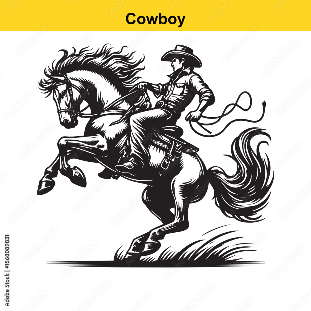 Obraz premium Modern vector cowboy.