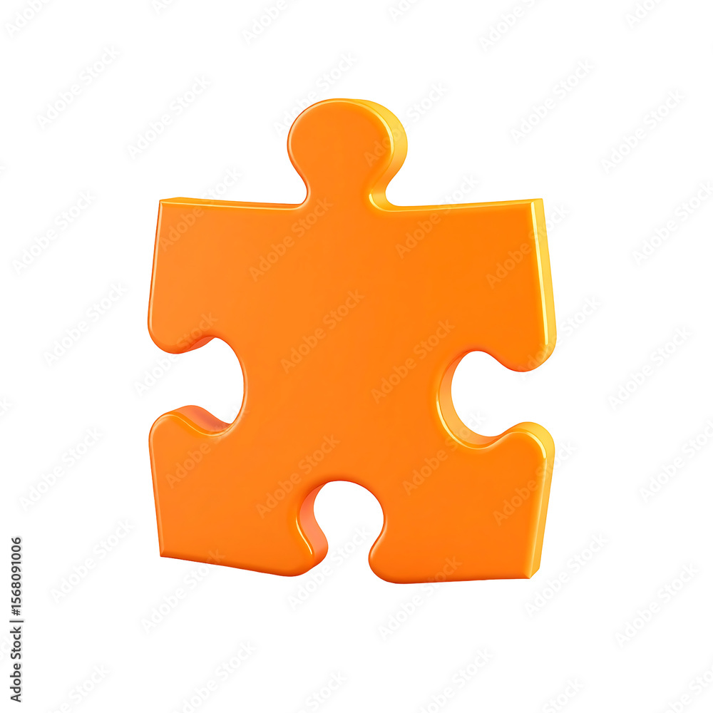 Firefly Orange Puzzle Piece with Rounded Edges and Minimal Shape on Transparent Background Firefly Orange Puzzle Piece with Rounded Edges and Minimal Shape on Transparent Background