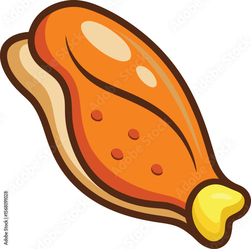 Crispy Delight: A mouthwatering chicken wing, freshly cooked and perfectly presented, its golden-brown skin glistening with savory goodness, symbolizing culinary excellence.