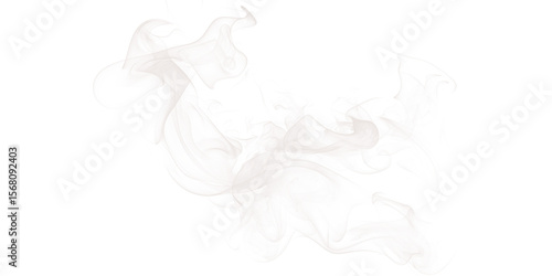 Abstract white smoke cloud on black background creating a dynamic swirling shape in the center area