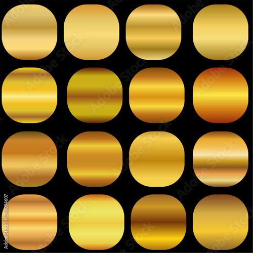 metallic gold gradient palette vector background.