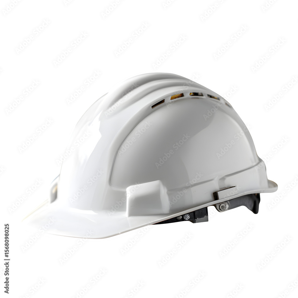Fototapeta premium White safety helmet construction helmet hard hat protective headwear safety equipment worker protection gear