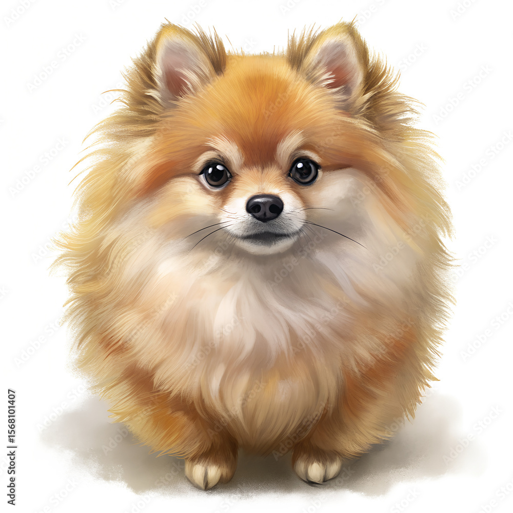 Obraz premium pomeranian puppy on white background