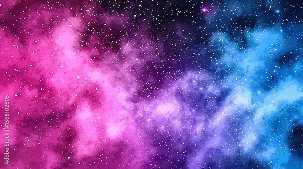 Fototapeta premium Cosmic nebula of pinks, purples, and blues