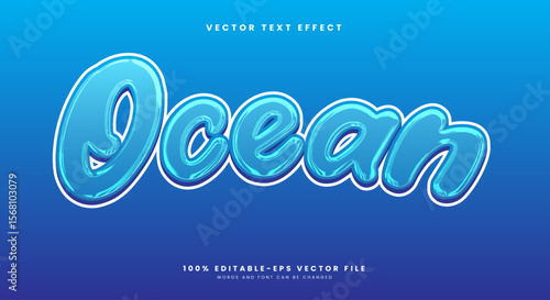Ocean 3d editable text effect Template Suitable for Under water theme