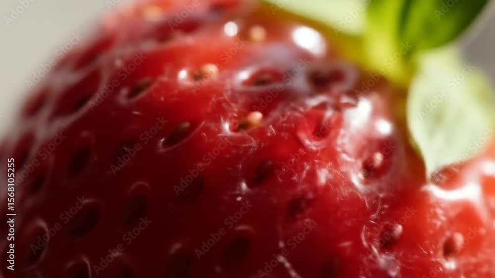 Close up detailed progression of ripening ripe fresh strawberry showing texture and freshness Close up detailed progression of ripening ripe fresh strawberry showing texture and freshness