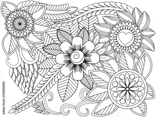 Flowers Coloring Pages For Adultes
