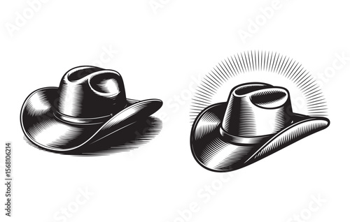 Cowboy hats western headwear illustration western hat fashion